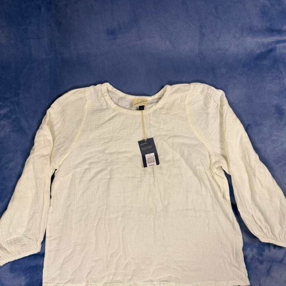 Universal Thread white long sleeve top with‎ elastic cuffs women Size L